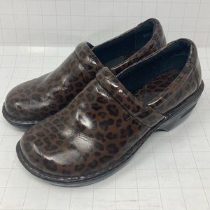 b.o.c Sz 8 / eu 39 EUC comfort nurse ergo patent brown black cheetah leopard BOC